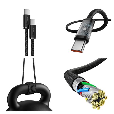 USB кабель Baseus Dynamic 3 Series, 2xUSB тип-C, 100 см, 100 Вт, черный, в нейлоновой оплетке, #P10367000111-00 Превью 1