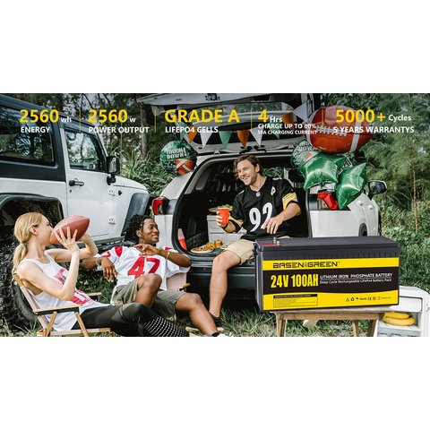 Аккумулятор Basen BG24100, LiFePO4, 24 В, 100 Ач, bluetooth Превью 3