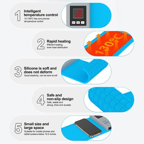 Нагревательный коврик для разборки (cепаратор) Sunshine LS3 mini, 225x140 мм Превью 5