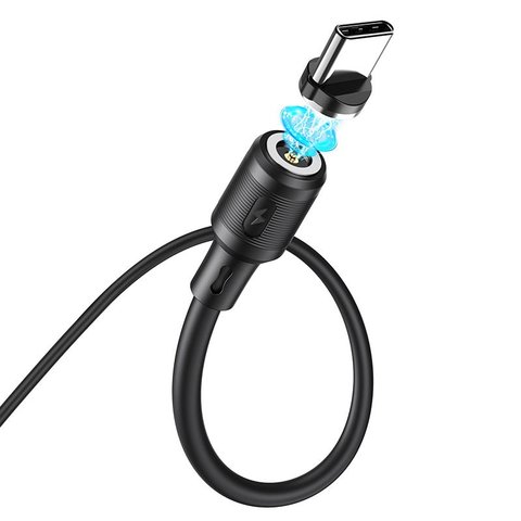 USB кабель Hoco X52, USB тип-C, USB тип-A, 100 см, 3 A, черный, магнитный, #6931474735546 Превью 2