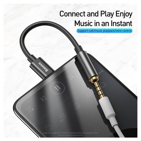 Adapter Baseus L54, (supports microphone, from USB type-C to 3.5 mm, USB type C, TRS 3.5 mm, black) #CATL54-01 Preview 1