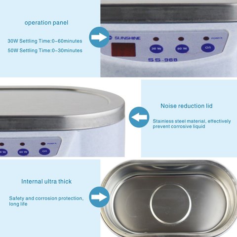 Ultrasonic Cleaner Sunshine SS-968, (0.6 l, 50 W, 30 W) Preview 2