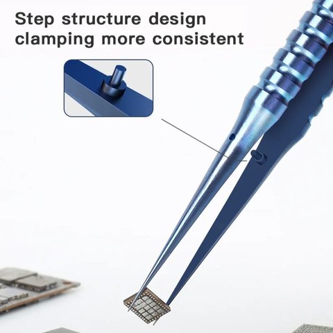 Mounting Tweezers Mechanic TI-15, (titanium alloy, curved, 140 mm) Preview 2