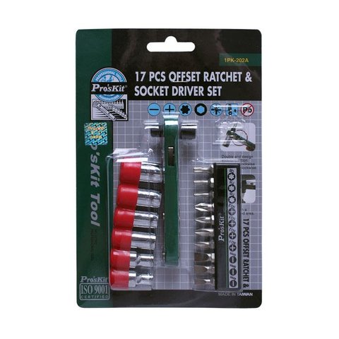 Двобічна рукоятка-тріскачка з насадками Pro'sKit 1PK-202A Прев'ю 3