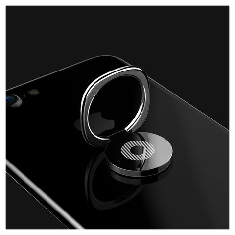 Soporte Baseus Privity, base pegante, anillos, negro, metal, #SUMQ-01 Vista previa  1