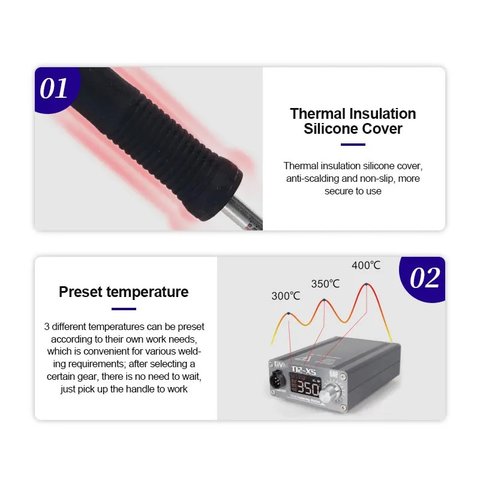 Estación de soldadura GVM T12-XS, digital, 72W Vista previa  7