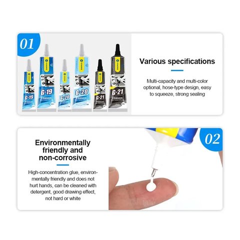 Adhesivos sellador Sunshine G-20, para pegar tapas traseras, para marcos de pantalla, 15 ml, transparente Vista previa  4