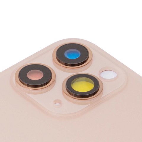 Задня панель корпуса для iPhone 11 Pro, золотиста, із склом камери, small hole, matte gold Прев'ю 1