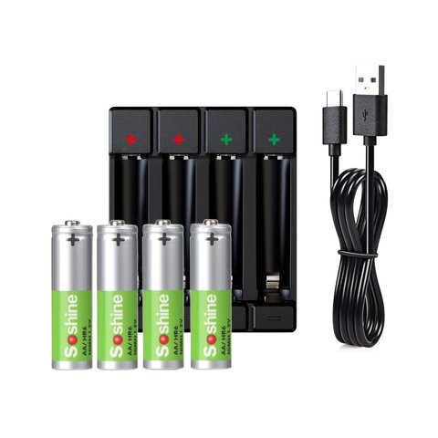 Зарядное устройство Soshine С4, для Ni-MH/Li-ion/LiFePO4, вход 5 В 2-3A, (AA/AAA/10440/14500) Превью 3