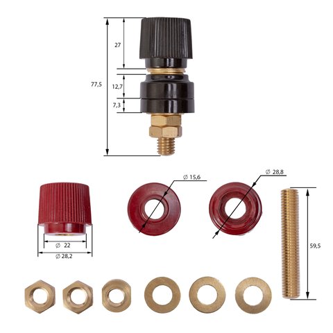 Клема силова, М10, 300 A, комплект Прев'ю 1