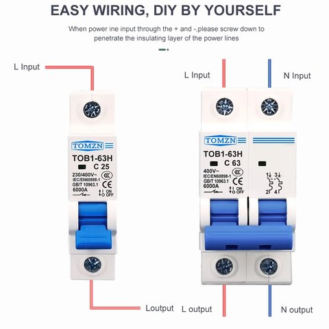 Автоматический выключатель переменного тока TOMZN TOB1-63H-C25, 1P, 230-400В, 25 А Превью 2