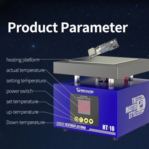 Платформа для попереднього підігріву Mechanic HT-10, для ремонту материнських плат, 10*10cm / 20-300°С Прев'ю 4
