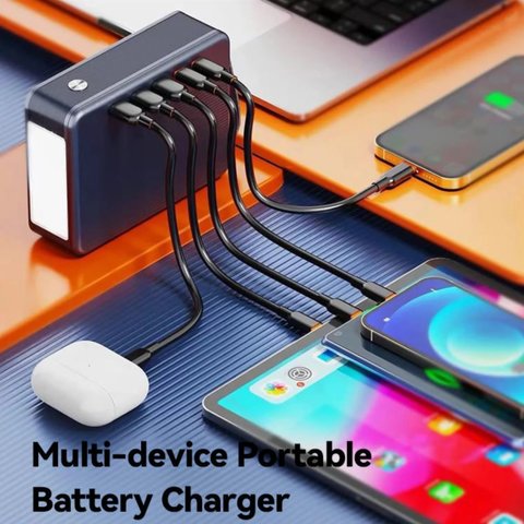 Power bank Remax FP-6, 60000 мАч, 100 Вт, черный, Quick Charge, Power Delivery (PD), #6954851250005 Превью 1